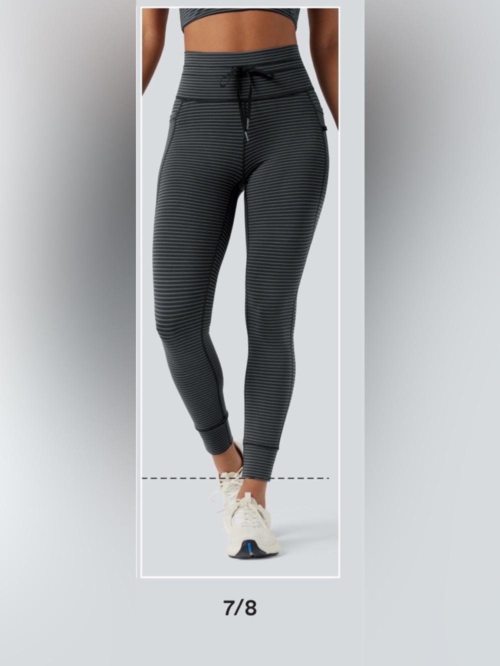 HALARA High Waisted Drawstring Striped Yoga Leggings with Pockets | NWT - Picture 6 of 6